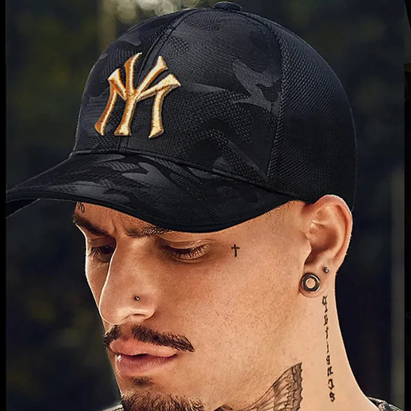 Boné de beisebol bordado para homens e mulheres, snapback, NY Sun, hip-hop, viseira era, bonés para verão