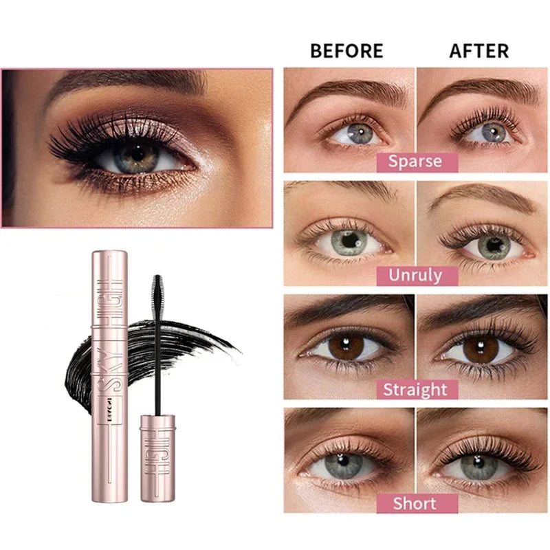 Mascara de cílios 4D impermeável, Volume e Curl Mascara, Pincéis de maquiagem cosméticos, Maquiagem Shglam, Beleza rara, Poder do filme